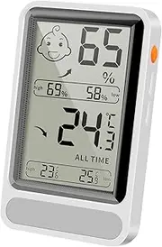 Room Temperature Monitor,Digital Compact Humidity Sensor | Baby Room Indoor Hygrometer, Large Screen Temperature Monitor Accessories for Indoor Use