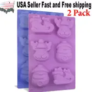 2 Pack Christmas Snowman, Reindeer and Sleigh DIY Handmade Soap Mold ~ US Seller