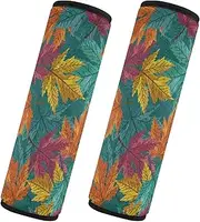 Car Seat Belt Pads Covers 2 Piecing Soft Car Safety Seat Belt Strap Shoulder Pad Baby Seat Shoulder Strap Cover Car Accessories for Adults Youth Kids M Autumn Maple Teal