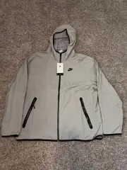 Nike Tech Woven Full Zip Windbreaker Lined Jacket Mens XL Gray DQ4340-016 ($165)