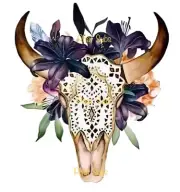 Sublimation Print Country Western Steer Head Ready to Press Heat Transfer