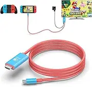 Borsvaen 2M USB C to HDMI Cable for Nintendo Switch/Switch OLED, USB C to HDMI Adapter with 1080P@60Hz Output, 100W PD Charging Port, HDMI to USB C Cable for Laptop,Tablet, MobilePhone