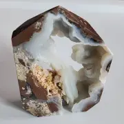 Polished Druzy Brown Agate Geode Tower - USA