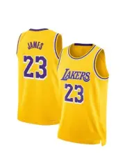 LeBron James #23 Lakers Yellow Kids Youth On Court Replica Jersey