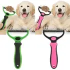 Pet Undercoat Rake Double Sided Knots Removal Grooming Massage Dog Desheddin Bt5