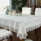 Europe Luxury Embroidered Jacquard Satin TableCover Cloth Flower Lace Dust Cloth