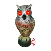 Scarecrow Owl Decoy Statue Electric Fake Owl Scare Birds Away Garden Decor