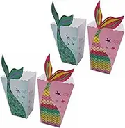 Cabilock 24Pcs Mermaid Popcorn Boxes Creative Containers for Birthday Parties Blue Pink for Mermaid Party Decorations Classroom Prizes and Movie