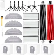 [LOOHAOC] 23 Pcs Accessories Kit,Compatible with Roborock s8/S8+/ S8 Pro Ultra Robot Vacuum-4 Dust Bags, 4 Wipes, 6 Side Brushes, 2 Main Brushes, 4 Filters,1 Brush and 1 Screwdriver,1 Smaller