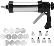Cookies Press Machine Cookie Press Set with 7pcs Piping Nozzle 13pcs Cookies Mold Stainless Steel Biscuit Extruder Press Cook Gun Kit Set DIY Biscuit Maker Baking Decoration Supplies