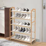 Levede Bamboo Shoe Rack Storage Wooden Organizer Shelf Stand 5 Tiers Layers 70cm