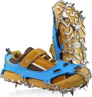 [Giggleway] Ice Cleats for Kids, Crampons for Kids Hiking Boots & Shoes, Stainless Steel Anti Slip Traction Cleats, Ice Snow Grips for Ice Fishing, Walking, Hiking &Climbing, Toys for Boys & Girls