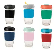 Avanti Glass Reusable Go Cup 473mL - Black/Char/Grey