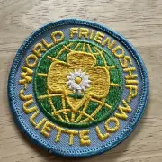 VTG- World Friendship Juliette Low Girl Scouts 3" Embroidered Patch Badge. New