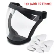 Unisex Anti Fog Protective Full Face Shield Reusable Transparent Clear Dust Mask