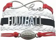 Football Bracelet Infinity Love Charm Bracelet Gifts For Women, Men, Adult Football Lovers, Fans, Player, Team Themed Jewelry Bulk