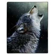 Howling Wolf Throw Blanket Plush Night Sky 50" X 60" Super Soft!