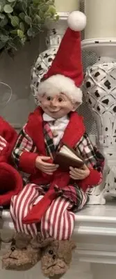 RAZ Imports Posable Elf Ready for Bed Christmas 16 Inch Tall New