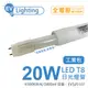 【億光】(箱) LED T8 20W 865 白光 4尺 全電壓 日光燈管 工業包 (7折)