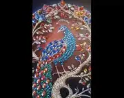 Unique Peacock Journal Diary Sketch Notebook Handcrafted Rhinestone Mother's Day