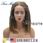 18.5" Box Braided Wig for Black Men Synthetic Twist Braids Lace Front Baby Hair