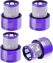 Hygieia 4 Pack HEPA Filter Kit for Dyson V10 Cyclone, Animal, Absolute, Motorhead and More Vacuum Cleaners, Washable Air Filter Spare Part for Cordless Dyson V10 Filter Replacement