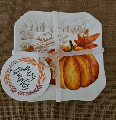 New Fall Pumpkin Ceramic 5" Appetizer/Bread Plates