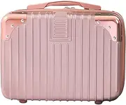 Portable Hard Shell Cosmetic Travel Case, Mini Suitcase With Elastic Band, Small Size Carry Make Up Case, Rose Gold