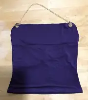 NWT Sincerely Jules Crop Top Purple With Chain Around Neck Size Small