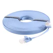 Pale Blue Flat 20m 65.6ft RJ45 8P8C CAT6 CAT 6a Ethernet Network Lan Cable