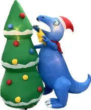 7ft Gemmy Airblown Inflatable Prototype Christmas T-Rex decorating Tree #881194