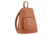 Milleni Genuine Italian Leather Soft Nappa Leather Backpack Bag Travel - Cognac
