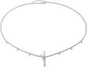 [Generic] Summer Beach Crystal Belly Buttom Ring with Waist Chain Bikini Rhinestone Tassel Navel Piercing Dangle Belly Button Waist Chain Sexy Belly Body Chain Jewelry for Women