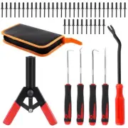 46Pcs Plastic Rivet Gun Kit with Nylon Blind Rivets, Fastener Removal Tool an...