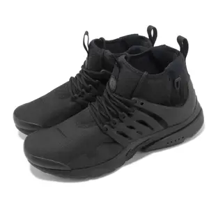 Nike 休閒鞋 Air Presto Mid Utility 男鞋 全黑 Triple Black 魚骨鞋 DC8751-003