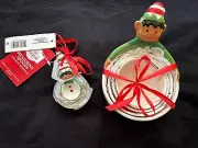 Christmas Measuring Cups & Spoons Ceramic Elf New/package Gift