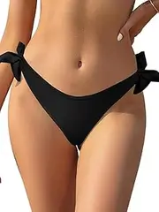 [Generic] Women's Tie Side Thong Bikini Bottom Swim Briefs Swim Suit