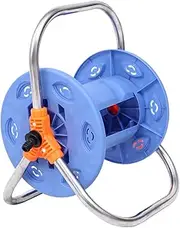 GANAZONO 20m Garden Hose Reel Hose Rope Storage Rack Easy to Roll Unroll Made of Alloy Plastic for Home Garden and Park
