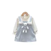 在飛比找momo購物網優惠-【Baby 童衣】任選 立體娃娃造型假兩件式洋裝 女童洋裝 