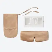 Lunya Weighted Silk Sleeping Mask with Pouch and Box – Washable Eye Cover – Gentle Pressure for Relaxation – Hushed Tan – Large