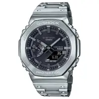 在飛比找momo購物網優惠-【CASIO 卡西歐】G-SHOCK八角金屬雙顯錶(GM-B