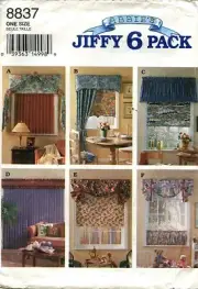 Simplicity Sewing Pattern 8837 Window Treatments Valance Swag Home Furnishings