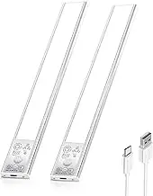 Under Cabinet Lighting,2 Pack Motion Sensor Light Indoor, Rechargeable USB Magnetic Closet Lights,Under Counter Lights for Kitchen, Stairs