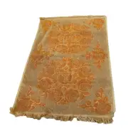 Vintage Sears Hand Towel Yellow Orange Rust Roses Fringe W/ Original Tag USA