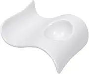 KICHOUSE 1Pc Creative Ceramic Egg Cup Practical Egg Holder for Dinning Table Elegant Design for Boiled Eggs Appetizers Easy to Clean White Egg Container