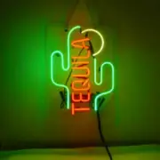 Tequila Cactus Open Acrylic 14" Neon Light Sign Lamp Beer Bar Store Decor Club