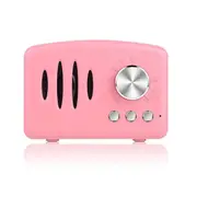 1200 MAh Mini Retro Bluetooth Speaker Wireless Smart Radio Subwoofer Card Mobile Audio-Pink