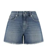 heart-patch denim shorts IT40,IT42 Blue