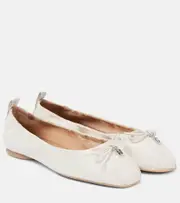 [Hogan] Hogan H684 bow-detail leather ballet flats AU 6.5 white