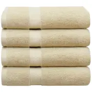 LINENOVA 4PCS 100% Cotton Extra Large Soft Bath Towels Sheets Set - Sand